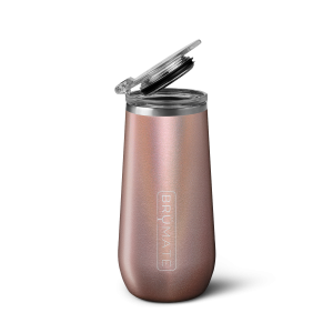 Champagne Flute | Glitter Rose Gold | 12oz
