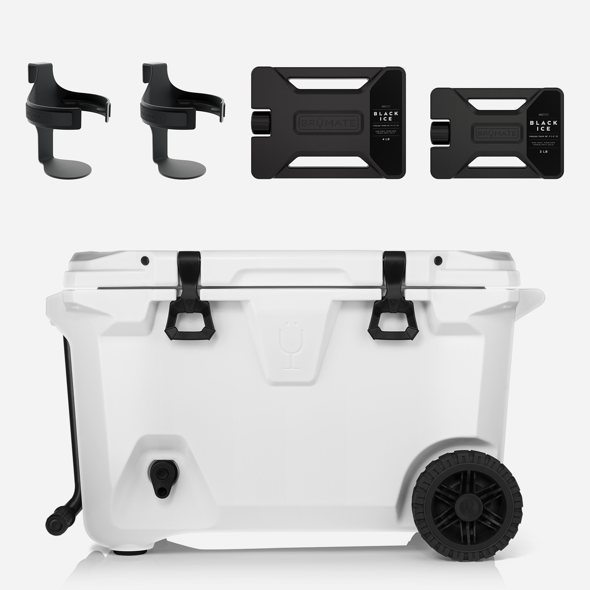 BrüTank 55-Quart Double Drink Holder Cooler Bundle | Ice White